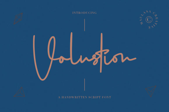 Volustion: A Delicate Script Typeface for Editorial Design